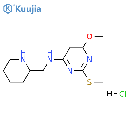 (6-Methoxy-2-methylsulfanyl-pyrimidin-4-yl)-piperidin-2-ylmethyl-amine hydrochloride structure