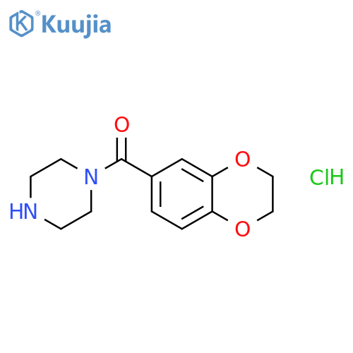 (2,3-Dihydrobenzo[b][1,4]dioxin-6-yl)(piperazin-1-yl)methanone hydrochloride structure