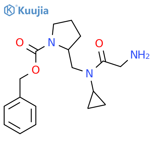 2-{[(2-Amino-acetyl)-cyclopropyl-amino]-methyl}-pyrrolidine-1-carboxylic acid benzyl ester structure