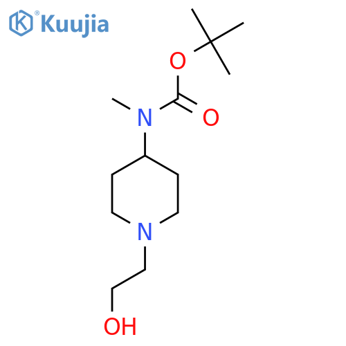 tert-butyl N-1-(2-hydroxyethyl)piperidin-4-yl-N-methylcarbamate structure