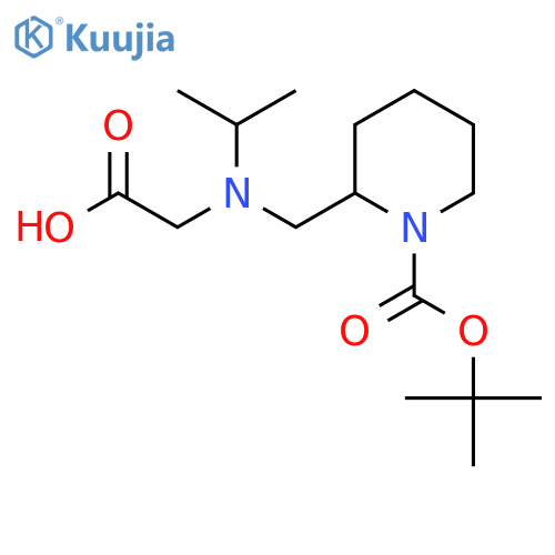 2-[(Carboxymethyl-isopropyl-amino)-methyl]-piperidine-1-carboxylic acid tert-butyl ester structure