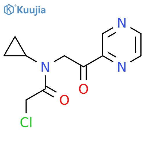 2-Chloro-N-cyclopropyl-N-(2-oxo-2-pyrazin-2-yl-ethyl)-acetamide structure