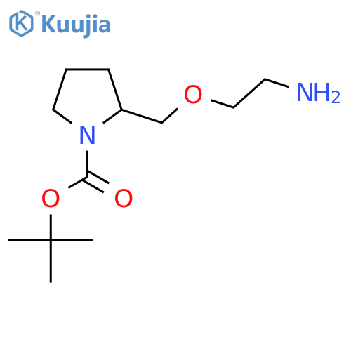 2-(2-Amino-ethoxymethyl)-pyrrolidine-1-carboxylic acid tert-butyl ester structure