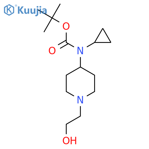 Cyclopropyl-[1-(2-hydroxy-ethyl)-piperidin-4-yl]-carbamic acid tert-butyl ester structure