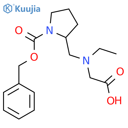 2-[(Carboxymethyl-ethyl-amino)-methyl]-pyrrolidine-1-carboxylic acid benzyl ester structure
