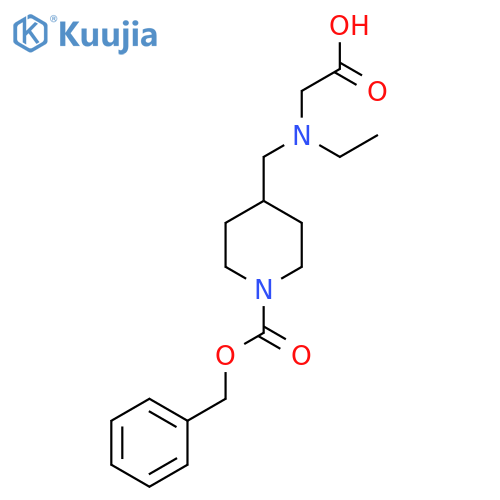 4-[(Carboxymethyl-ethyl-amino)-methyl]-piperidine-1-carboxylic acid benzyl ester structure