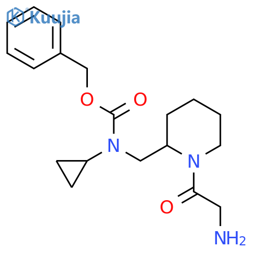 [1-(2-Amino-acetyl)-piperidin-2-ylmethyl]-cyclopropyl-carbamic acid benzyl ester structure