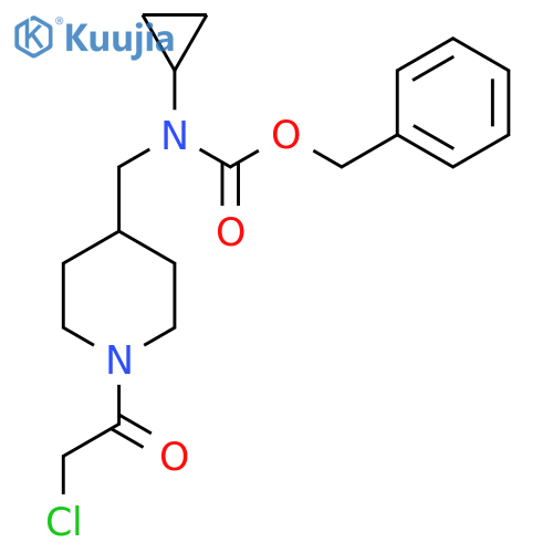 [1-(2-Chloro-acetyl)-piperidin-4-ylmethyl]-cyclopropyl-carbamic acid benzyl ester structure