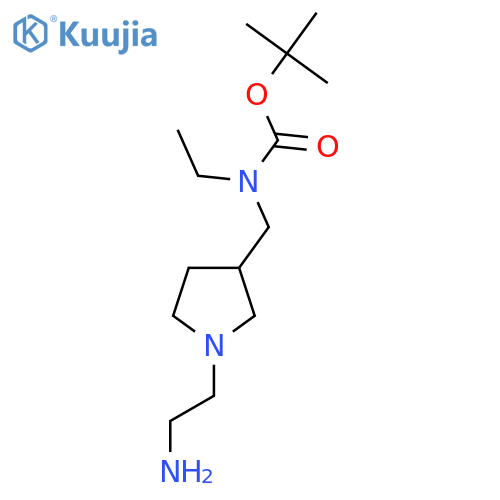 [1-(2-Amino-ethyl)-pyrrolidin-3-ylmethyl]-ethyl-carbamic acid tert-butyl ester structure