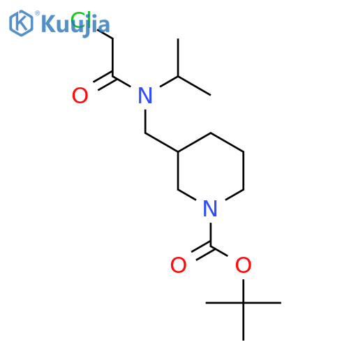 3-{[(2-Chloro-acetyl)-isopropyl-amino]-methyl}-piperidine-1-carboxylic acid tert-butyl ester structure