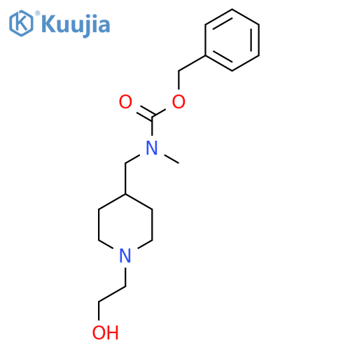 benzyl N-{1-(2-hydroxyethyl)piperidin-4-ylmethyl}-N-methylcarbamate structure