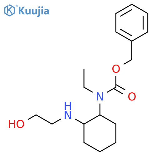 Ethyl-[2-(2-hydroxy-ethylamino)-cyclohexyl]-carbamic acid benzyl ester structure