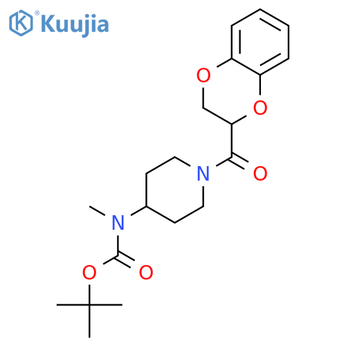tert-Butyl (1-(2,3-dihydrobenzo[b][1,4]dioxine-2-carbonyl)piperidin-4-yl)(methyl)carbamate structure