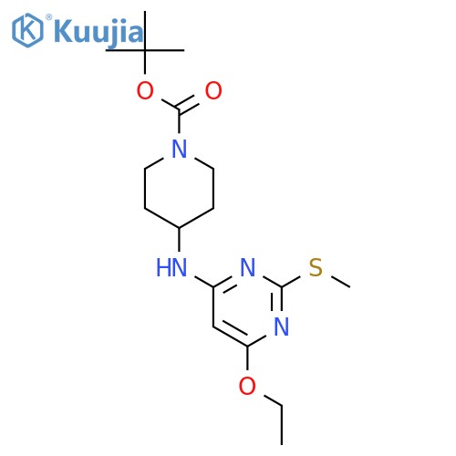 tert-Butyl 4-((6-ethoxy-2-(methylthio)pyrimidin-4-yl)amino)piperidine-1-carboxylate structure