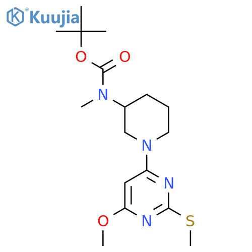 tert-Butyl (1-(6-methoxy-2-(methylthio)pyrimidin-4-yl)piperidin-3-yl)(methyl)carbamate structure