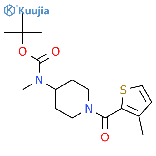 tert-Butyl methyl(1-(3-methylthiophene-2-carbonyl)piperidin-4-yl)carbamate structure