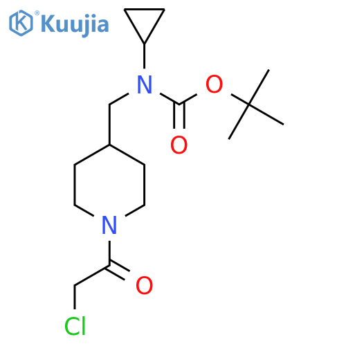 [1-(2-Chloro-acetyl)-piperidin-4-ylmethyl]-cyclopropyl-carbamic acid tert-butyl ester structure