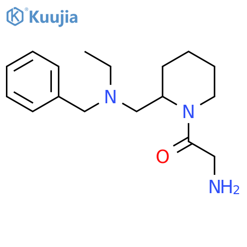 2-Amino-1-{2-[(benzyl-ethyl-amino)-methyl]-piperidin-1-yl}-ethanone structure