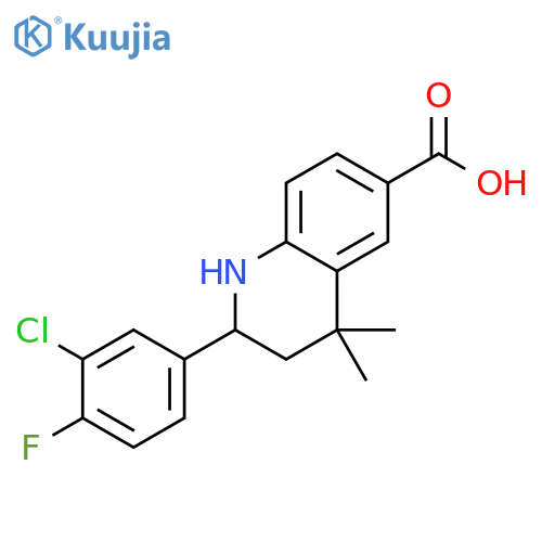 2-(3-Chloro-4-fluorophenyl)-4,4-dimethyl-1,2,3,4-tetrahydroquinoline-6-carboxylic acid structure