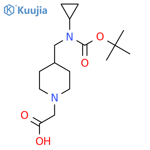 2-(4-(((tert-Butoxycarbonyl)(cyclopropyl)amino)methyl)piperidin-1-yl)acetic acid structure