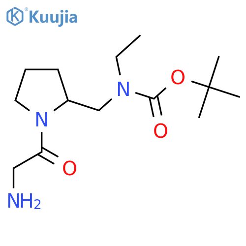 [1-(2-Amino-acetyl)-pyrrolidin-2-ylmethyl]-ethyl-carbamic acid tert-butyl ester structure