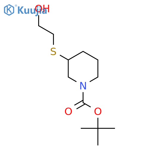 3-(2-Hydroxy-ethylsulfanyl)-piperidine-1-carboxylic acid tert-butyl ester structure
