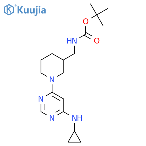 tert-Butyl ((1-(6-(cyclopropylamino)pyrimidin-4-yl)piperidin-3-yl)methyl)carbamate structure