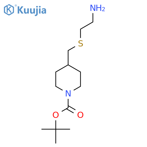 4-(2-Amino-ethylsulfanylmethyl)-piperidine-1-carboxylic acid tert-butyl ester structure