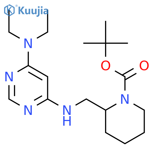 tert-Butyl 2-(((6-(diethylamino)pyrimidin-4-yl)amino)methyl)piperidine-1-carboxylate structure