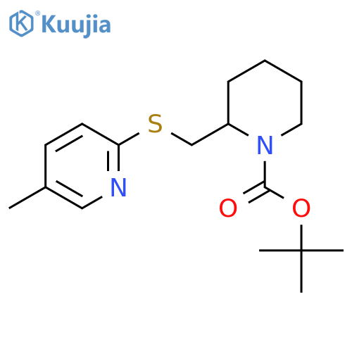 2-(5-Methyl-pyridin-2-ylsulfanylmethyl)-piperidine-1-carboxylic acid tert-butyl ester structure