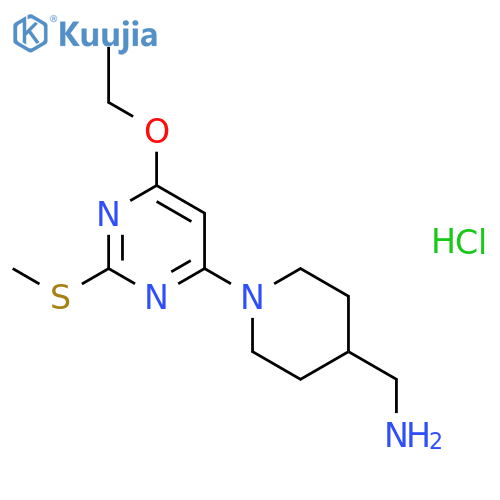 (1-(6-Ethoxy-2-(methylthio)pyrimidin-4-yl)piperidin-4-yl)methanamine hydrochloride structure
