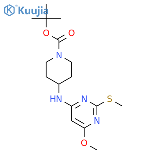 tert-Butyl 4-((6-methoxy-2-(methylthio)pyrimidin-4-yl)amino)piperidine-1-carboxylate structure