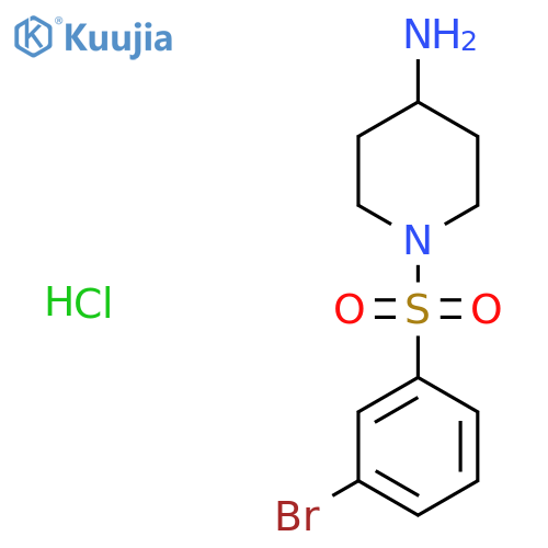 1-((3-Bromophenyl)sulfonyl)piperidin-4-amine hydrochloride structure