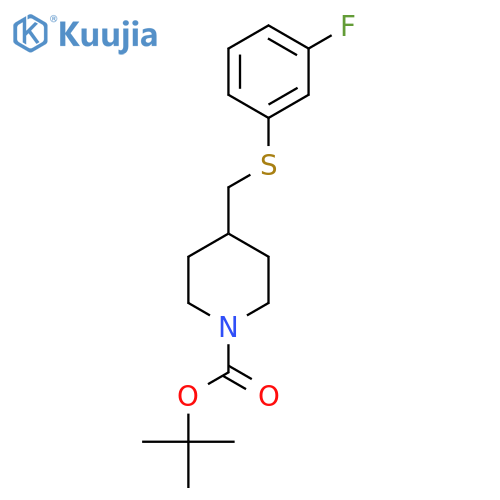 tert-Butyl 4-(((3-fluorophenyl)thio)methyl)piperidine-1-carboxylate structure