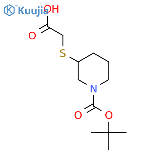 3-Carboxymethylsulfanyl-piperidine-1-carboxylic acid tert-butyl ester structure
