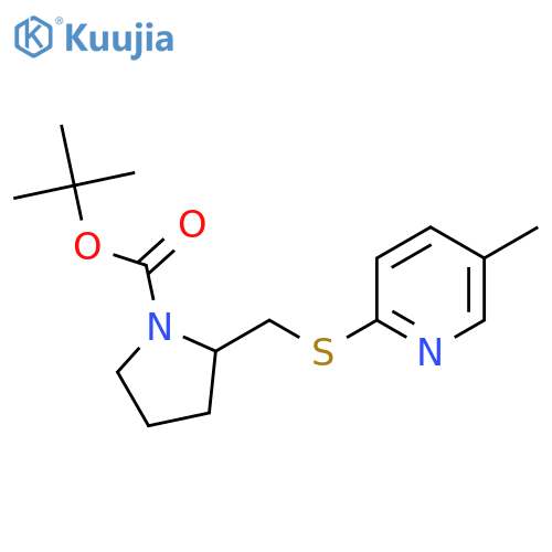 2-(5-Methyl-pyridin-2-ylsulfanylmethyl)-pyrrolidine-1-carboxylic acid tert-butyl ester structure