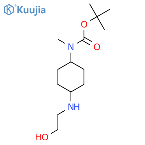 tert-butyl N-{4-[(2-hydroxyethyl)amino]cyclohexyl}-N-methylcarbamate structure