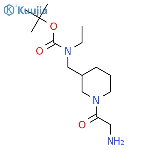 [1-(2-Amino-acetyl)-piperidin-3-ylmethyl]-ethyl-carbamic acid tert-butyl ester structure