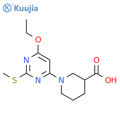 1-(6-Ethoxy-2-(methylthio)pyrimidin-4-yl)piperidine-3-carboxylic acid structure
