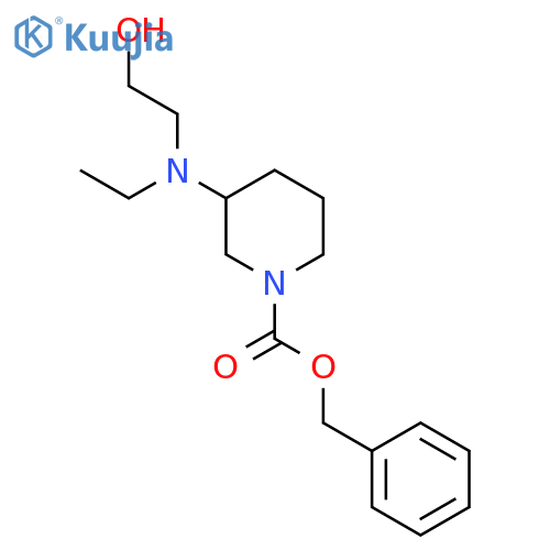 3-[Ethyl-(2-hydroxy-ethyl)-amino]-piperidine-1-carboxylic acid benzyl ester structure