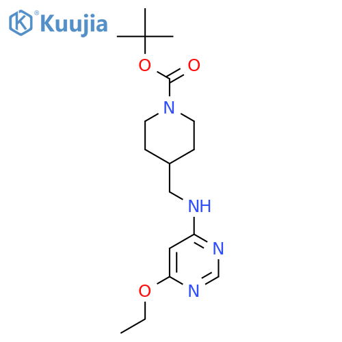 tert-Butyl 4-(((6-ethoxypyrimidin-4-yl)amino)methyl)piperidine-1-carboxylate structure