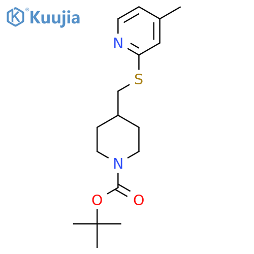 4-(4-Methyl-pyridin-2-ylsulfanylmethyl)-piperidine-1-carboxylic acid tert-butyl ester structure