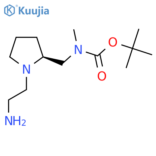 [(S)-1-(2-Amino-ethyl)-pyrrolidin-2-ylmethyl]-methyl-carbamic acid tert-butyl ester structure