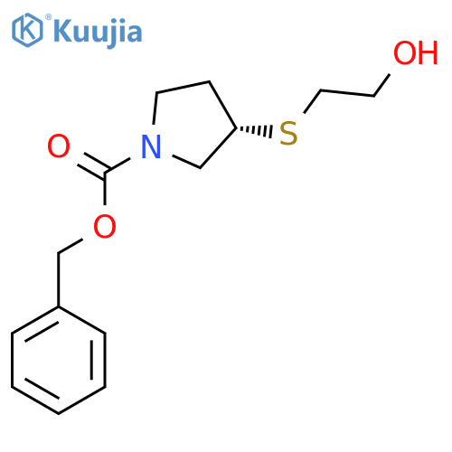 (S)-3-(2-Hydroxy-ethylsulfanyl)-pyrrolidine-1-carboxylic acid benzyl ester structure