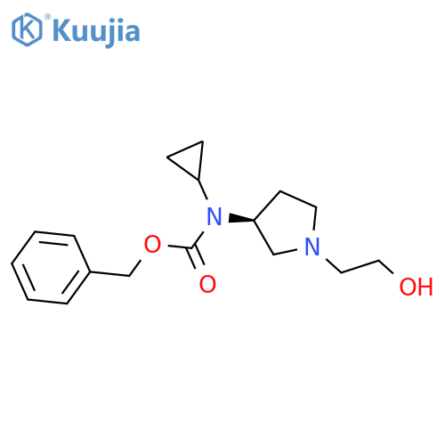 Cyclopropyl-[(S)-1-(2-hydroxy-ethyl)-pyrrolidin-3-yl]-carbamic acid benzyl ester structure