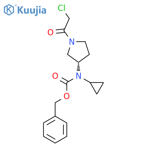 [(S)-1-(2-Chloro-acetyl)-pyrrolidin-3-yl]-cyclopropyl-carbamic acid benzyl ester structure