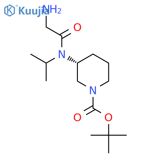 (R)-3-[(2-Amino-acetyl)-isopropyl-amino]-piperidine-1-carboxylic acid tert-butyl ester structure