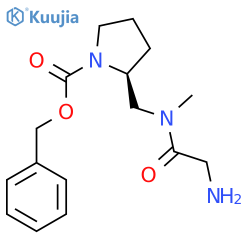 (S)-2-{[(2-Amino-acetyl)-methyl-amino]-methyl}-pyrrolidine-1-carboxylic acid benzyl ester structure