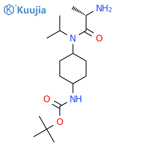 {4-[((S)-2-Amino-propionyl)-isopropyl-amino]-cyclohexyl}-carbamic acid tert-butyl ester structure