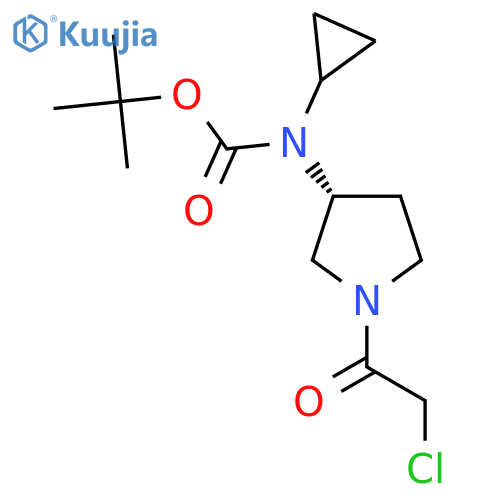 [(R)-1-(2-Chloro-acetyl)-pyrrolidin-3-yl]-cyclopropyl-carbamic acid tert-butyl ester structure